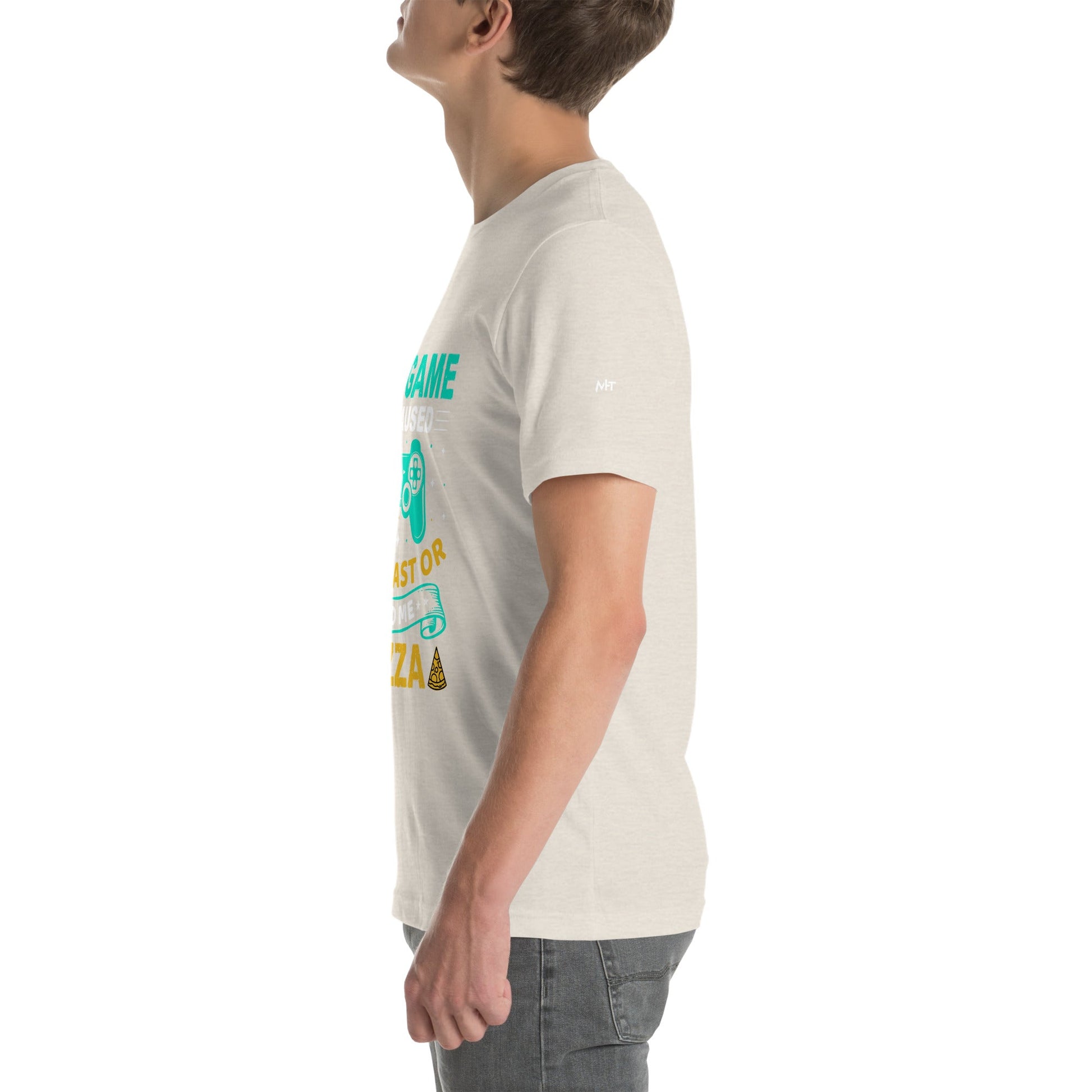 My Game is Paused, Talk Fast or Feed me Pizza - Unisex t-shirt by DarkByteGear