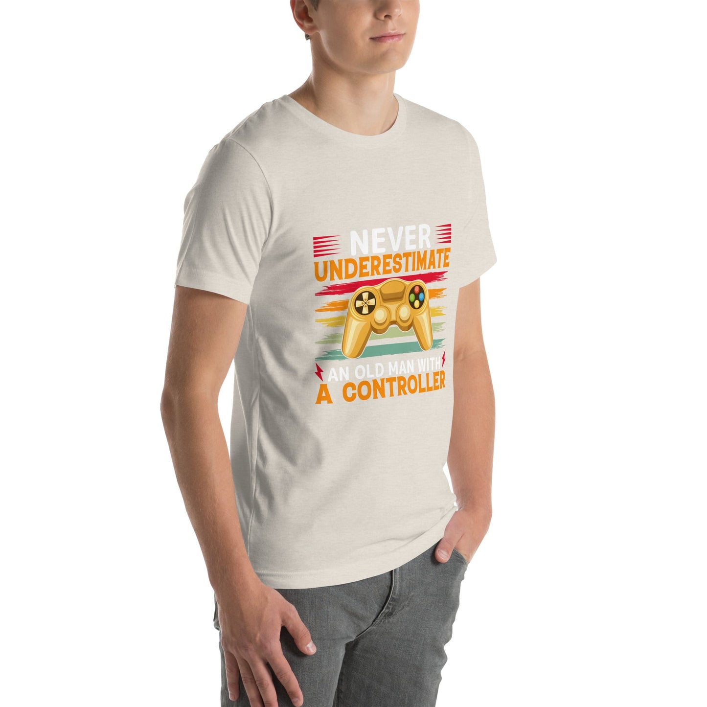 Never Underestimate an old man with a controller - Unisex t-shirt by DarkByteGear