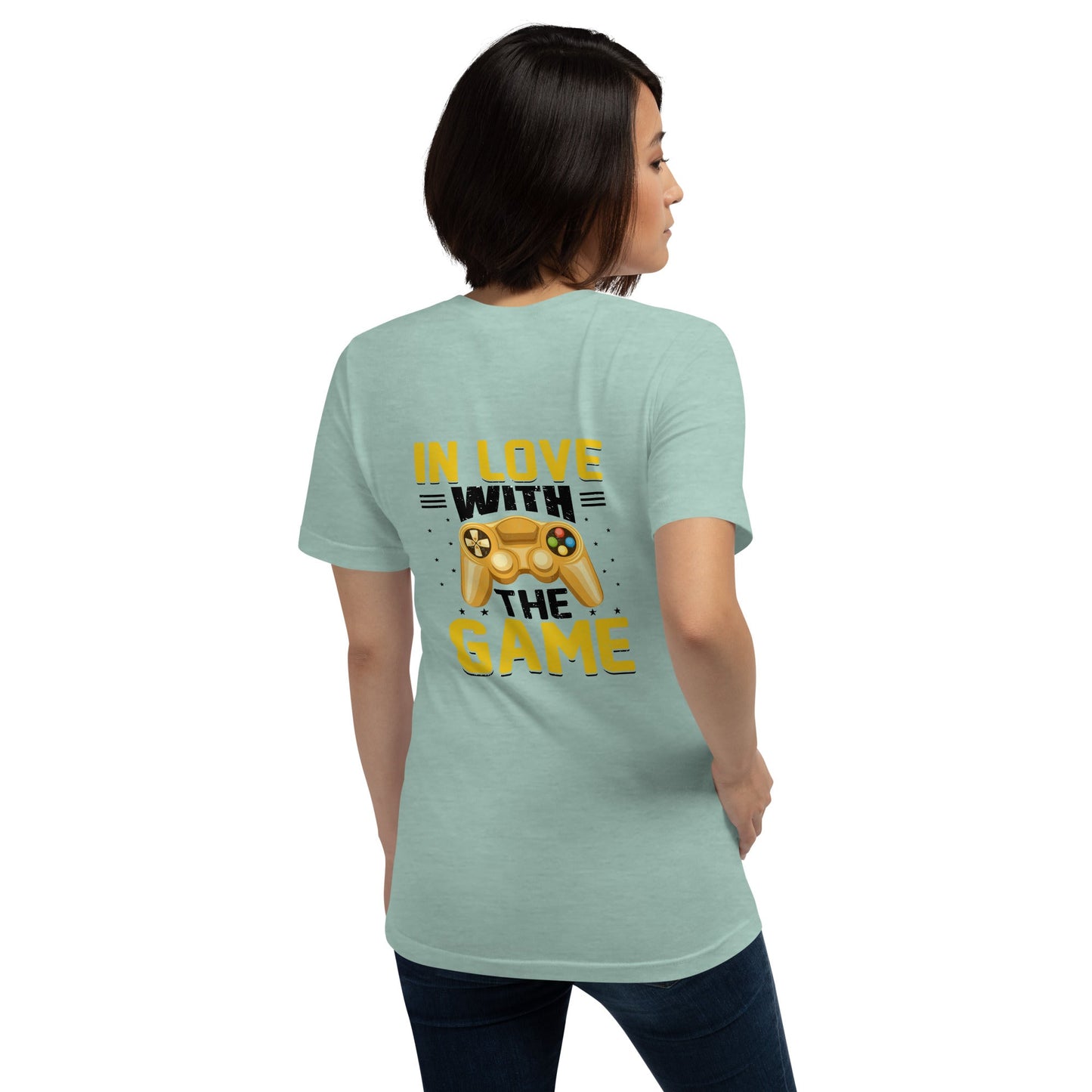 In Love With The Game in Dark Text - Unisex t-shirt ( Back Print ) by DarkByteGear