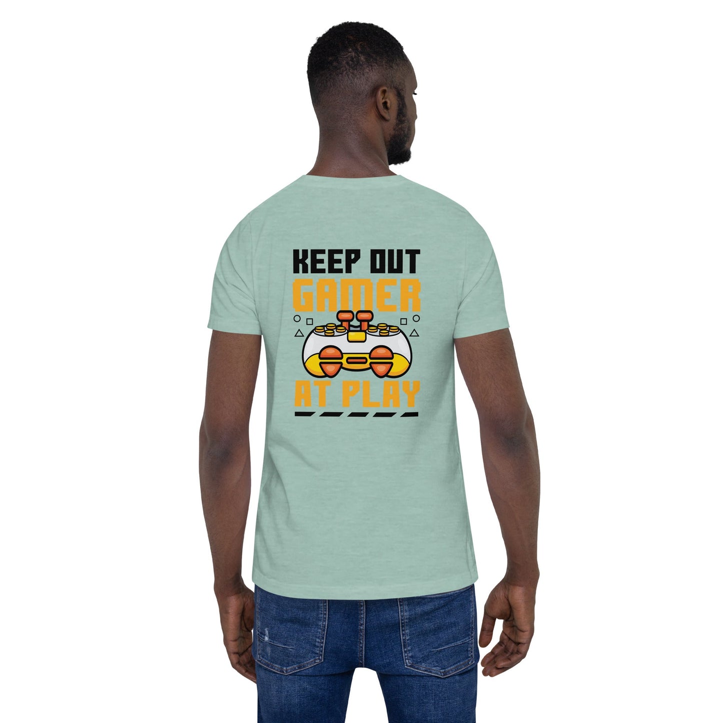 Keep Out Gamer At Play Rima 7 in Dark Text - Unisex t-shirt by DarkByteGear