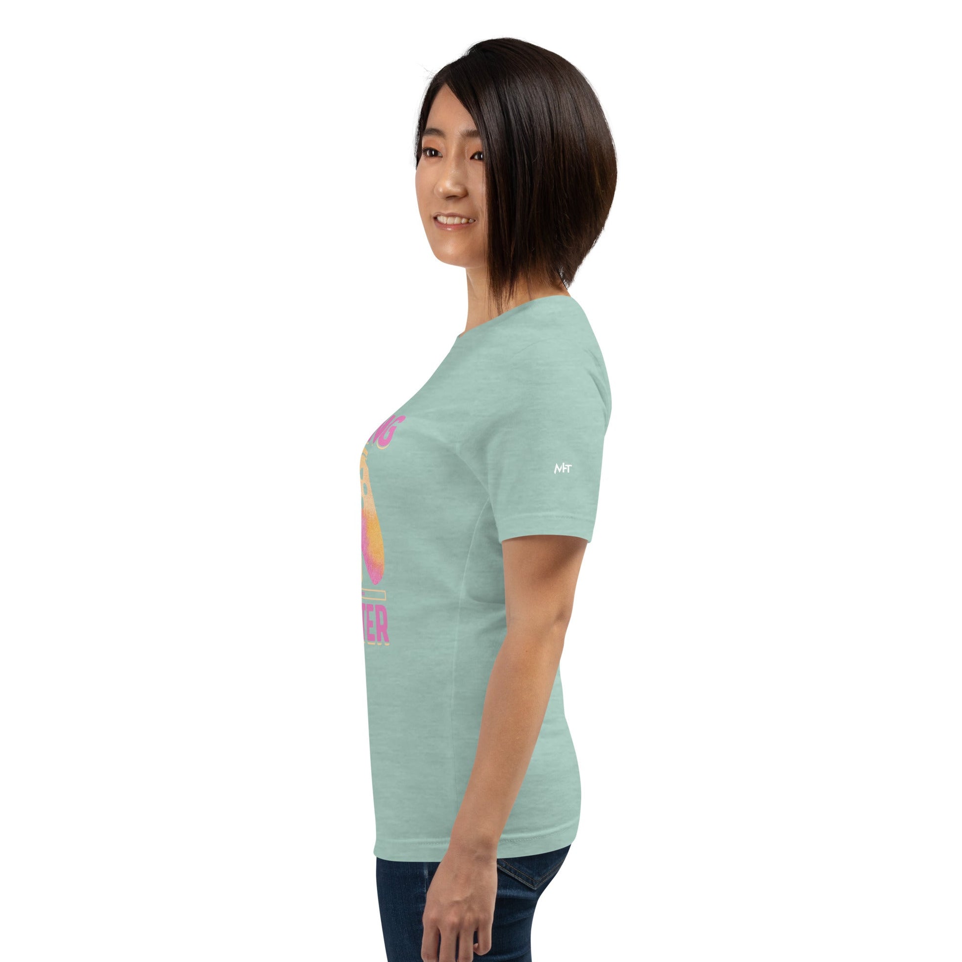 Levelling up to Big Sister for light color - Unisex t-shirt by DarkByteGear