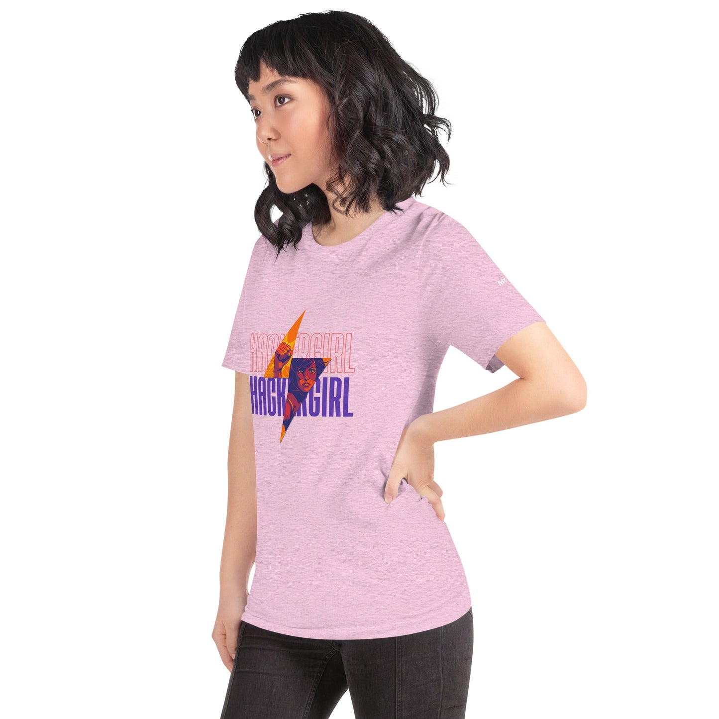 Hacker Girl V1 in Dark Color Text - Unisex t-shirt by DarkByteGear