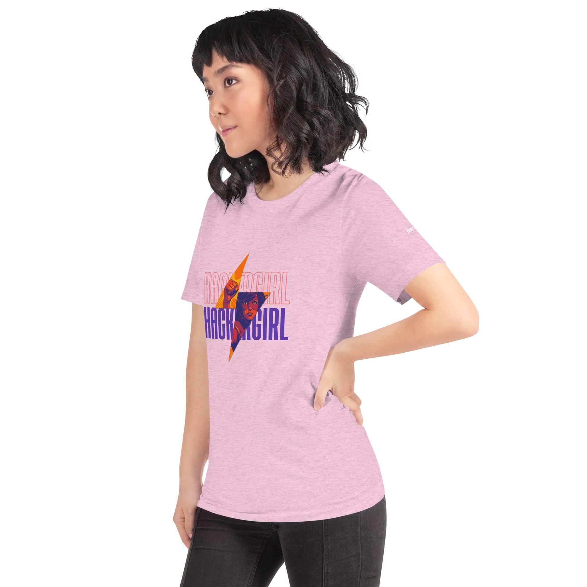 Hacker Girl V1 in Dark Color Text - Unisex t-shirt by DarkByteGear