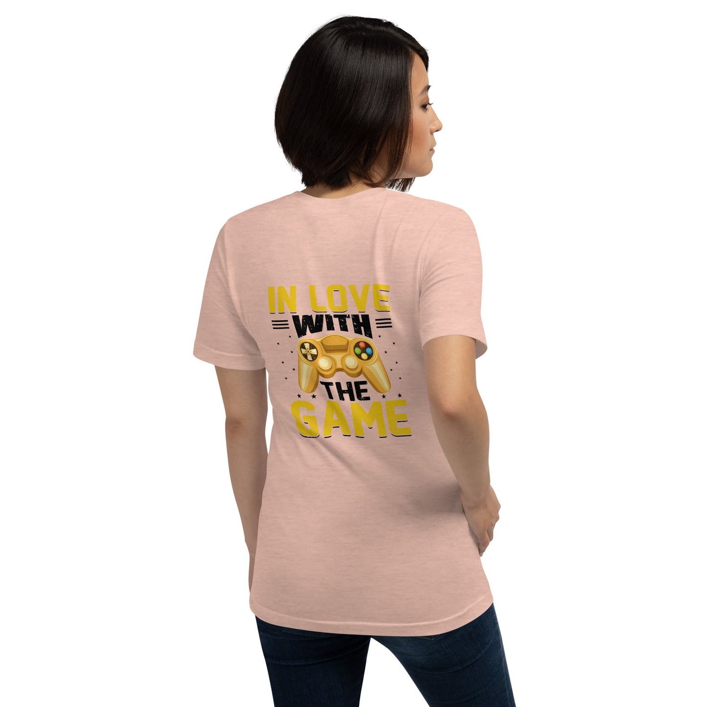 In Love With The Game in Dark Text - Unisex t-shirt ( Back Print ) by DarkByteGear