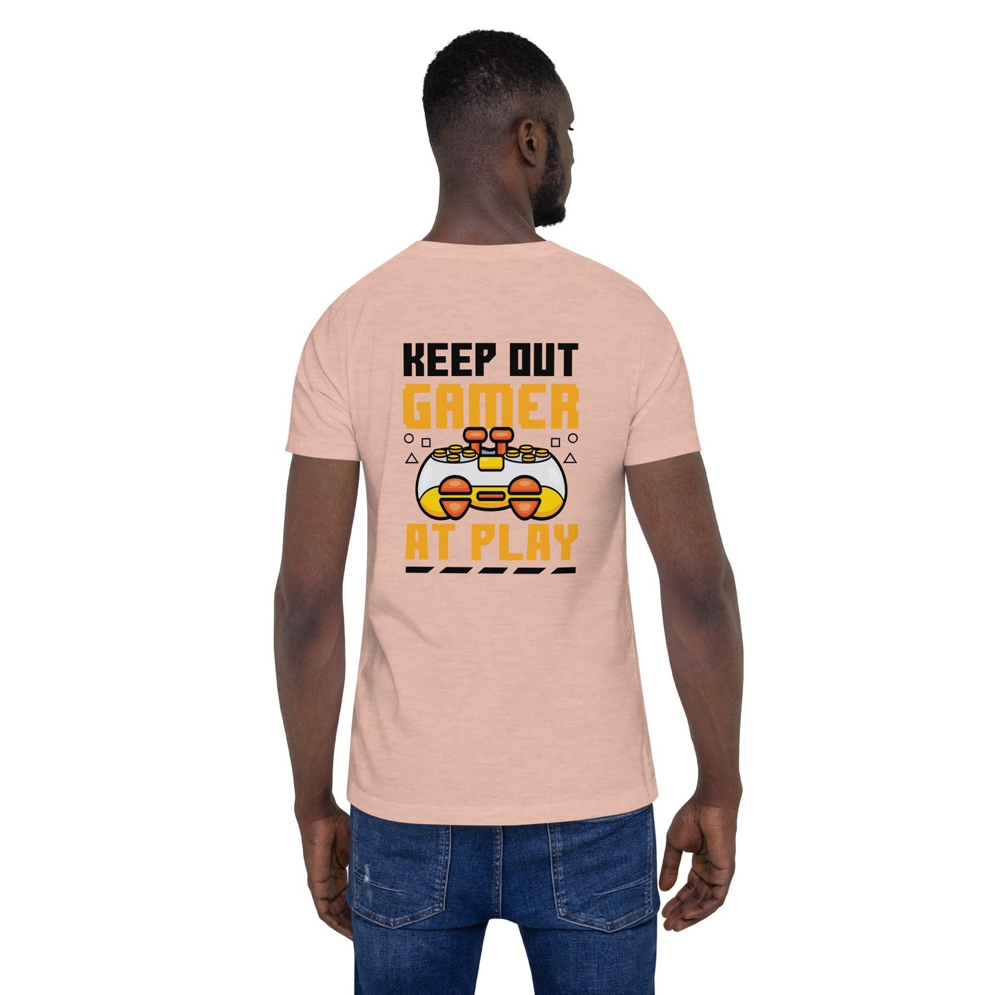 Keep Out Gamer At Play Rima 7 in Dark Text - Unisex t-shirt by DarkByteGear