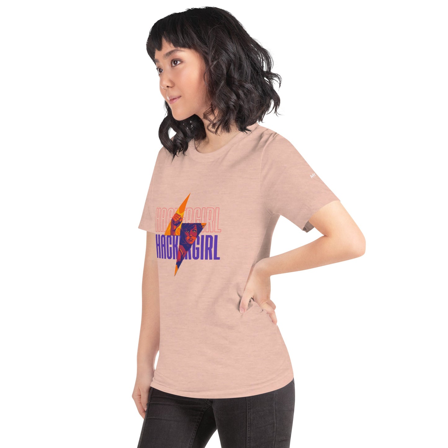Hacker Girl V1 in Dark Color Text - Unisex t-shirt by DarkByteGear