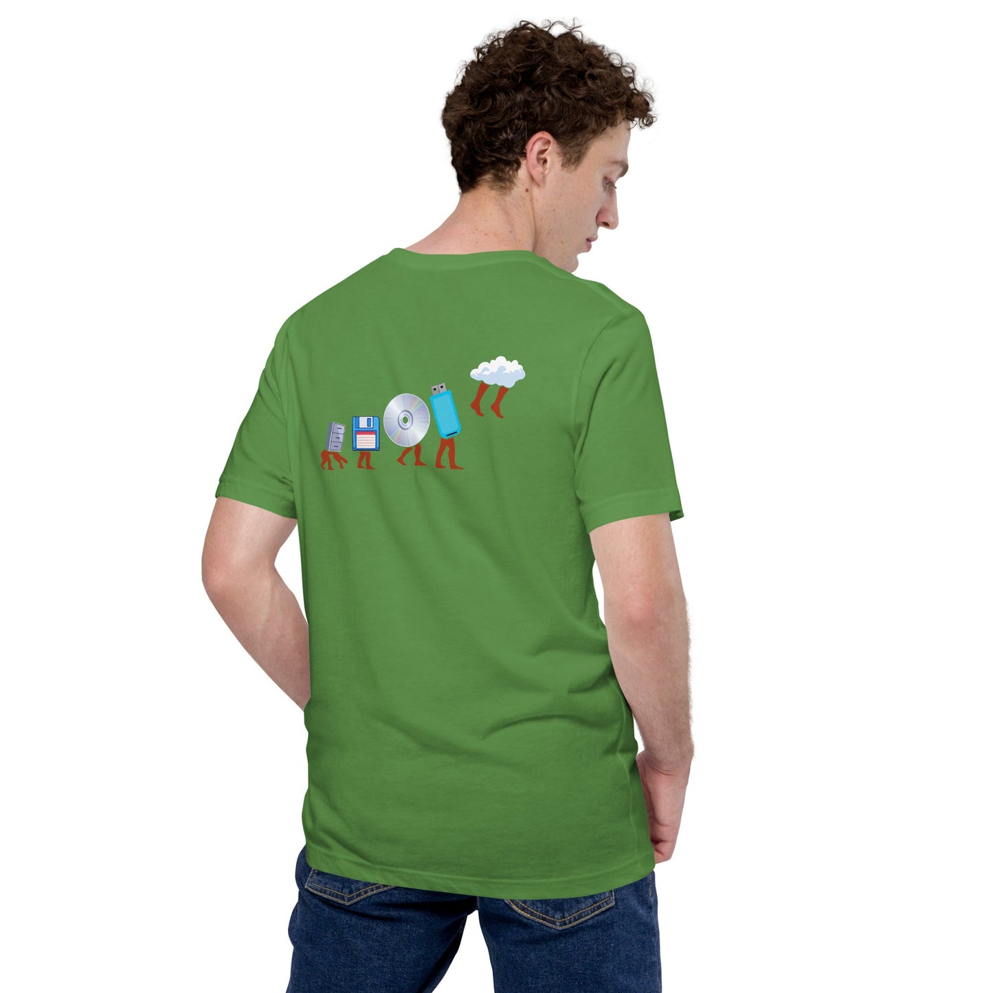 Evolution of data storage - Unisex t-shirt (back print) by DarkByteGear