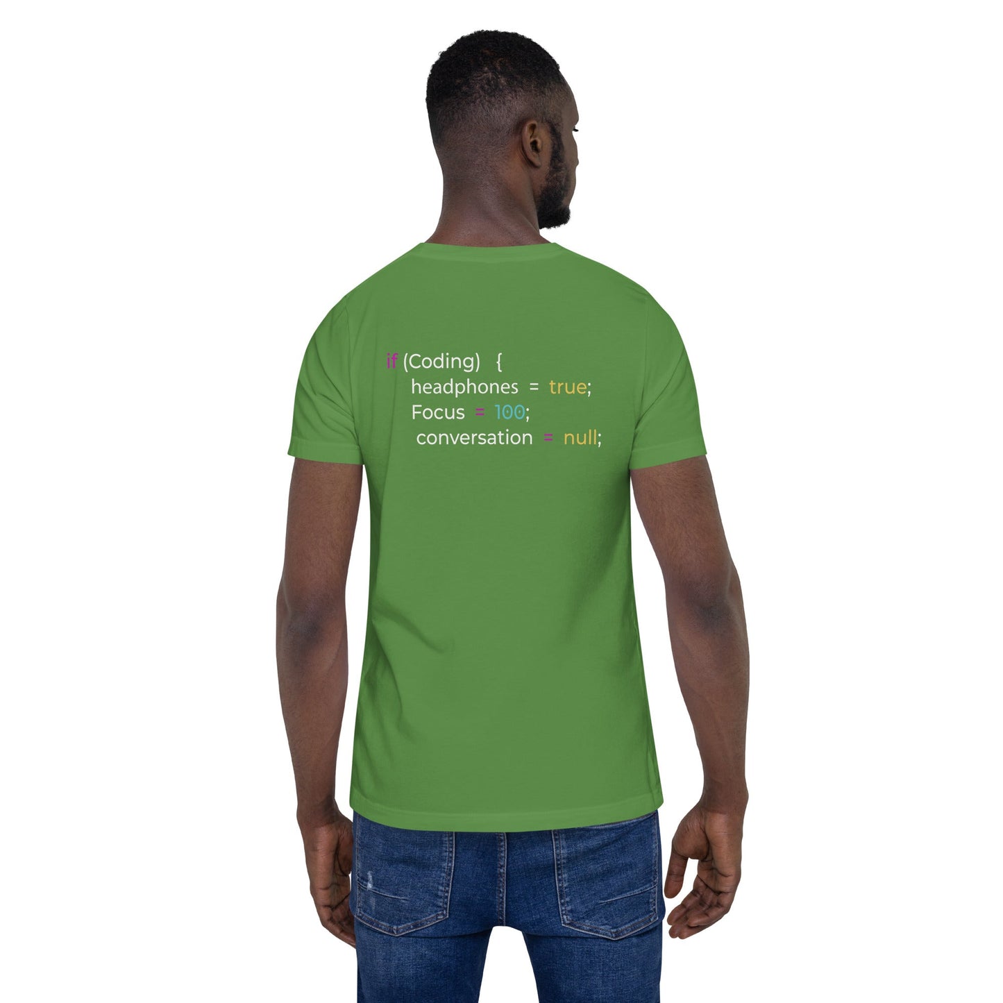 If coding headphones true focus 100 conversation null - Unisex t-shirt (back print) by DarkByteGear