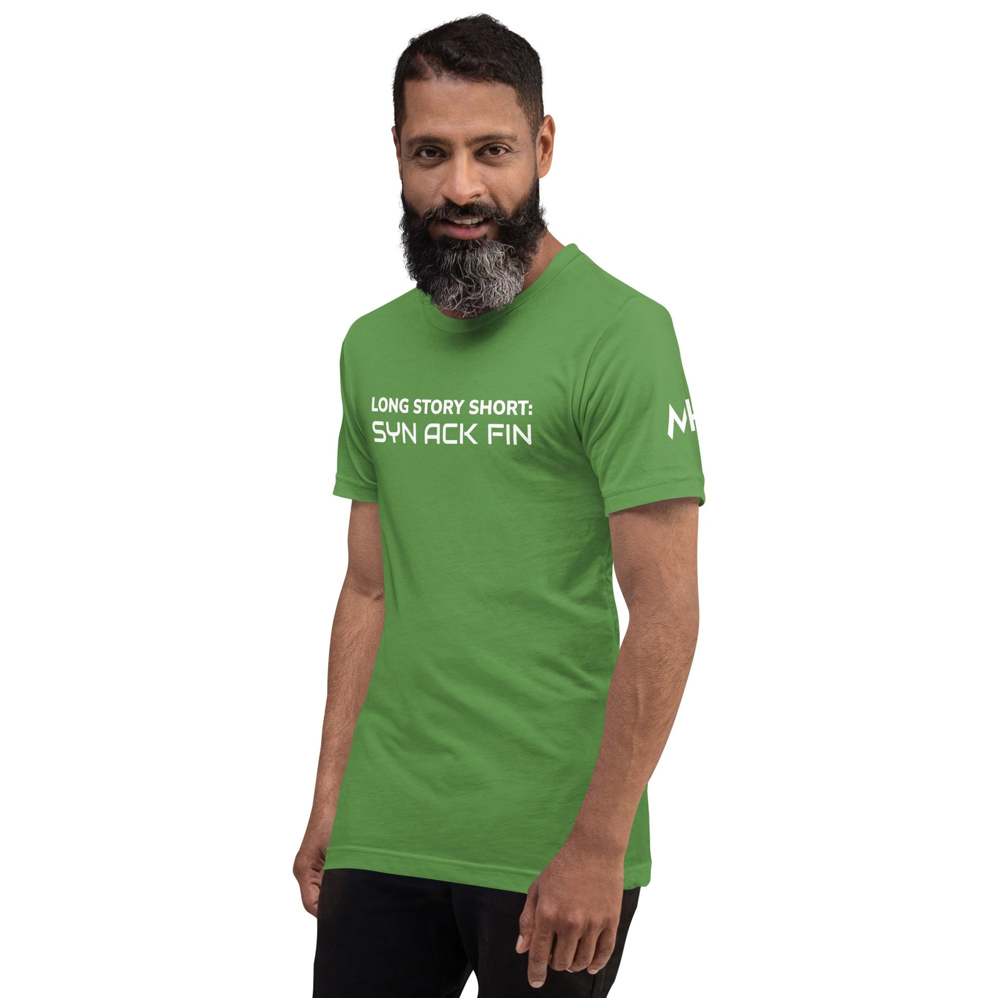 Long story short - Syn Ack Fin - Unisex t-shirt by DarkByteGear