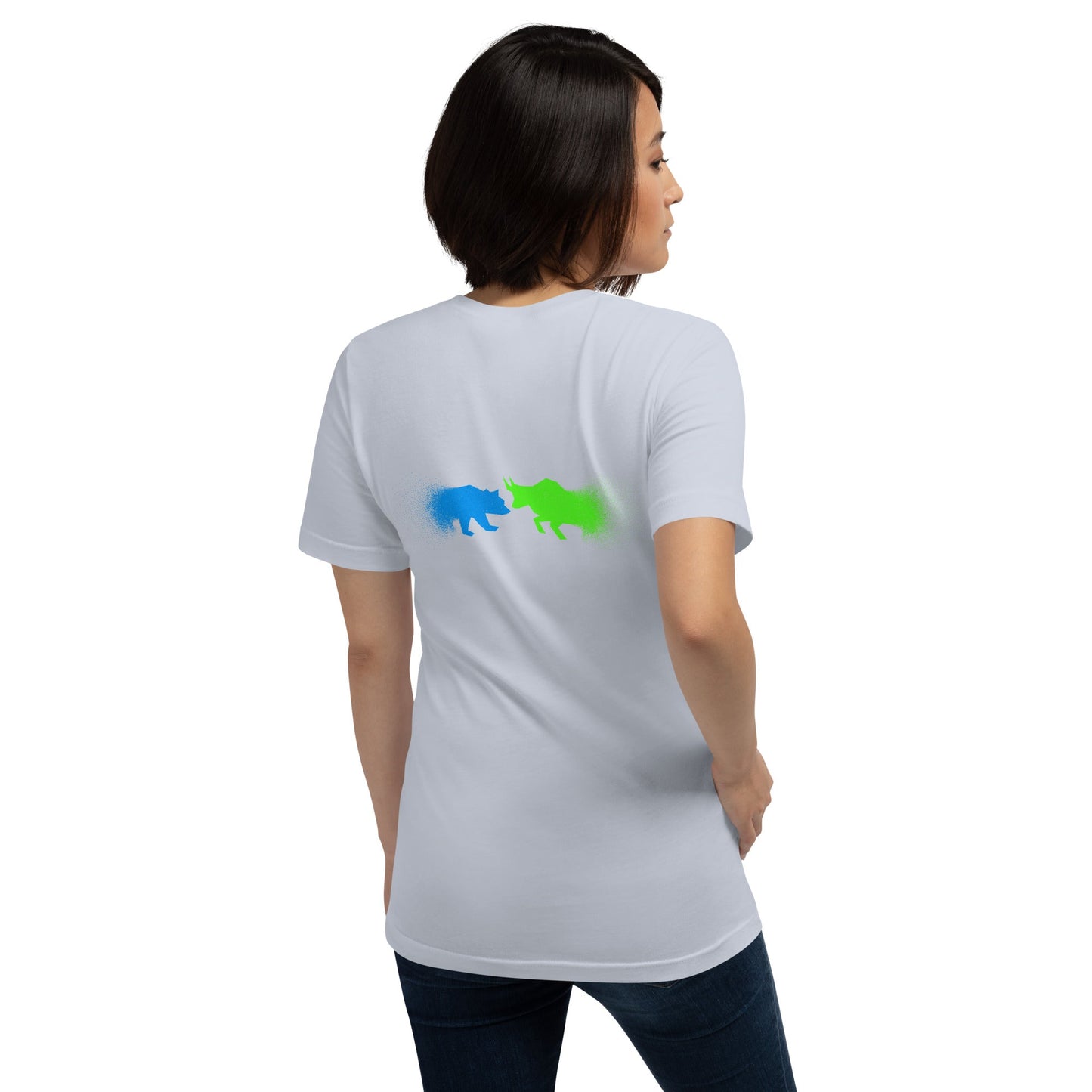 Bearish And Bullish (DB) in Light color - Unisex t-shirt ( Back Print ) by DarkByteGear