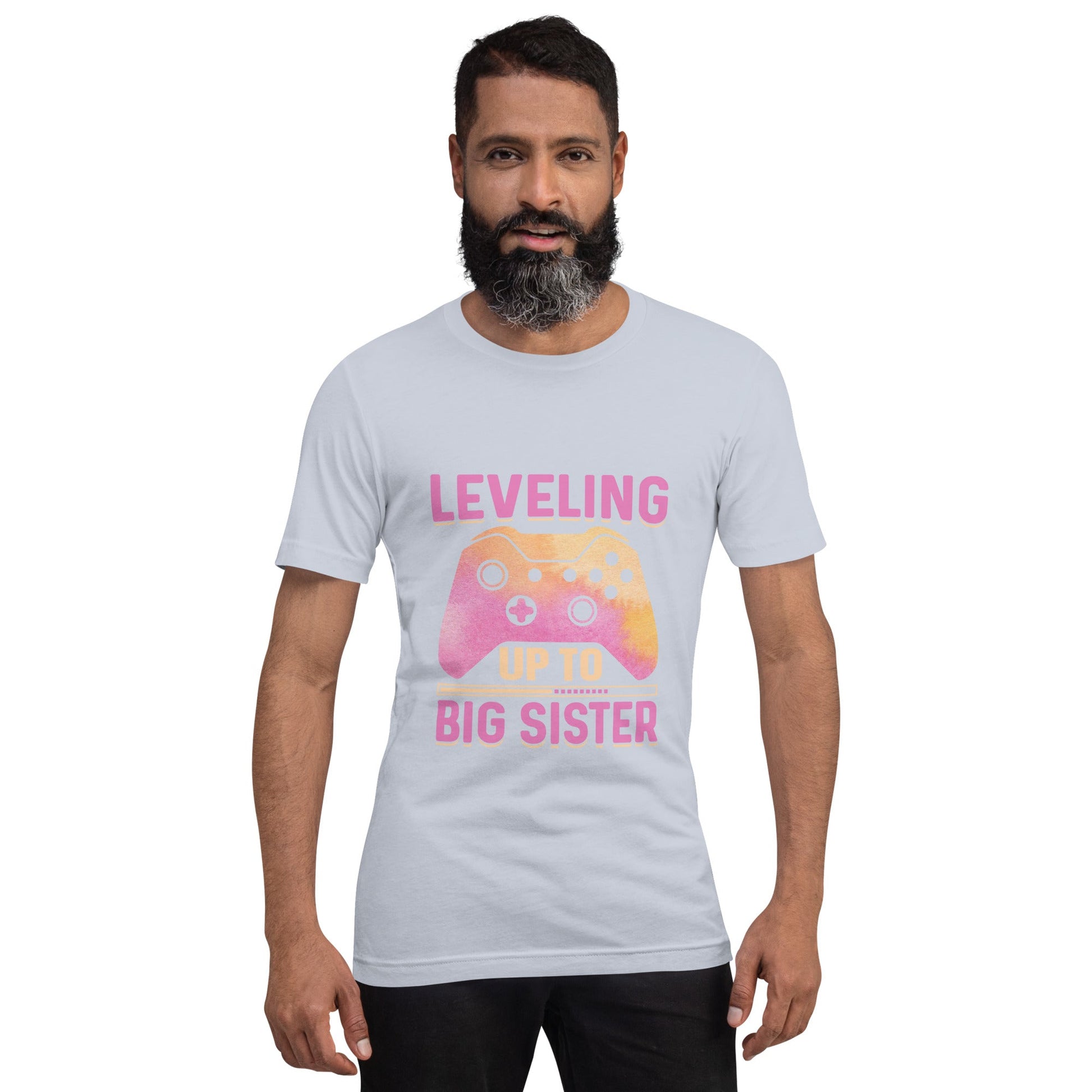 Levelling up to Big Sister for light color - Unisex t-shirt by DarkByteGear