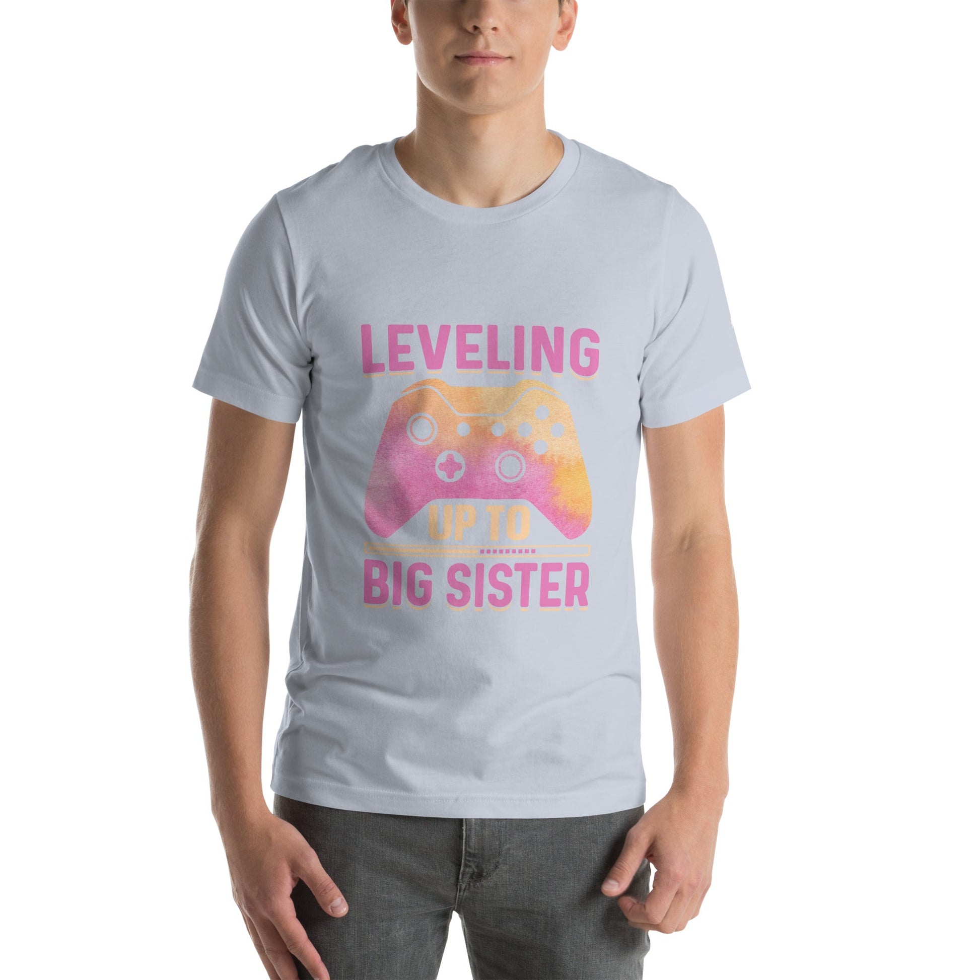 Levelling up to Big Sister for light color - Unisex t-shirt by DarkByteGear