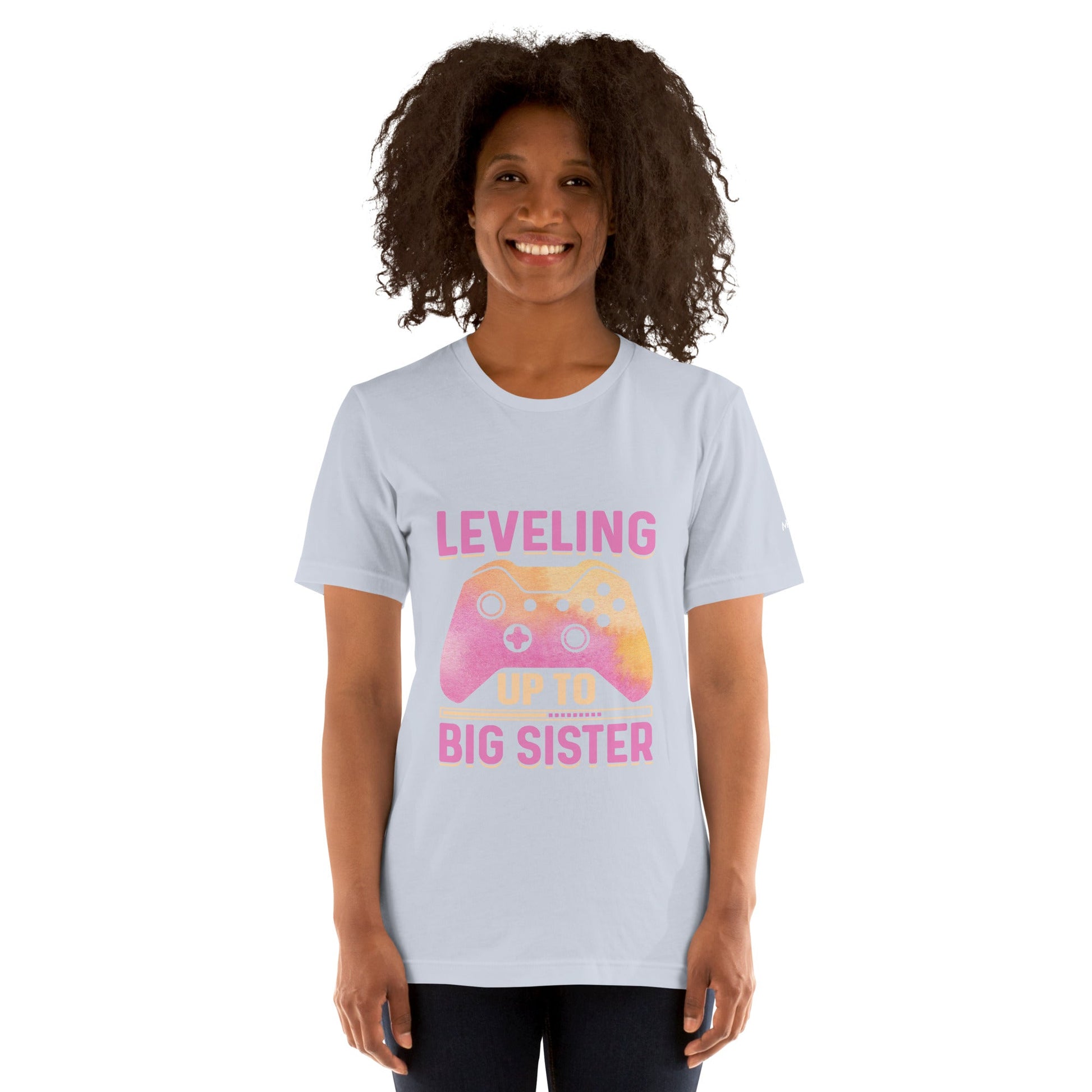 Levelling up to Big Sister for light color - Unisex t-shirt by DarkByteGear