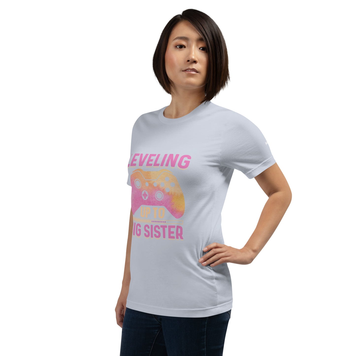 Levelling up to Big Sister for light color - Unisex t-shirt by DarkByteGear