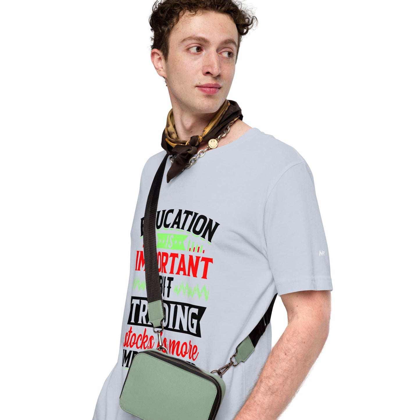 Education is important but trading stocks is more importanter in Dark Text - Unisex t-shirt by DarkByteGear