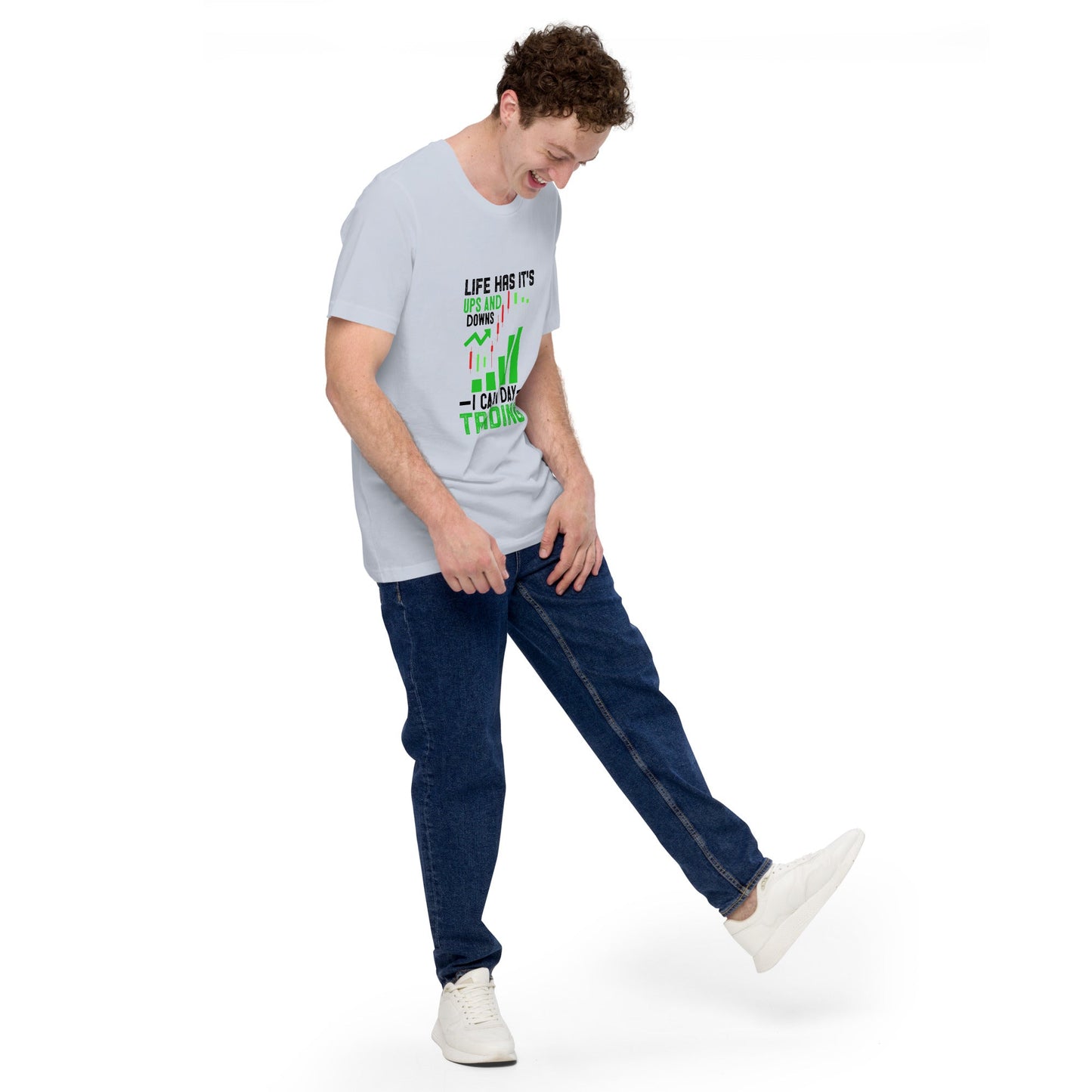 Life Has it's ups and down; I Call it Day Trading in Dark Text - Unisex t-shirt by DarkByteGear