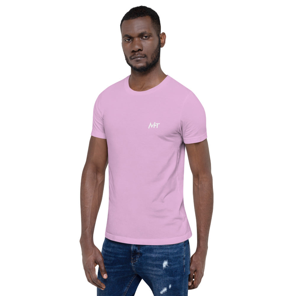 Hack this - Short-Sleeve Unisex T-Shirt (back print) by DarkByteGear