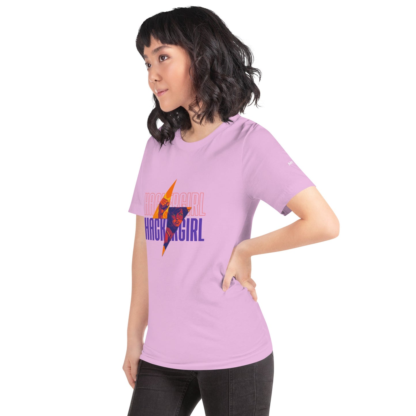 Hacker Girl V1 in Dark Color Text - Unisex t-shirt by DarkByteGear
