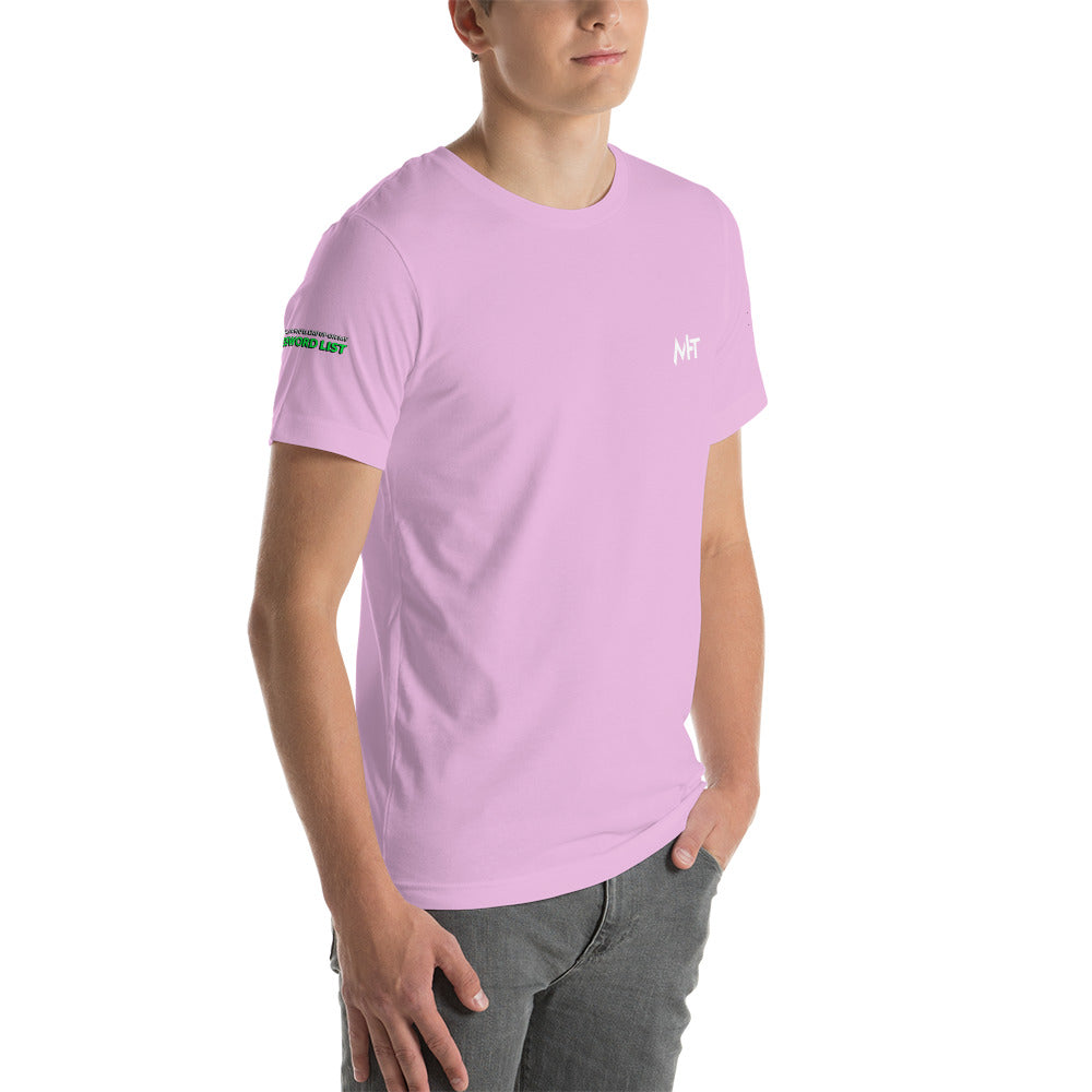 Password List - Short-Sleeve Unisex T-Shirt (all sides print) by DarkByteGear