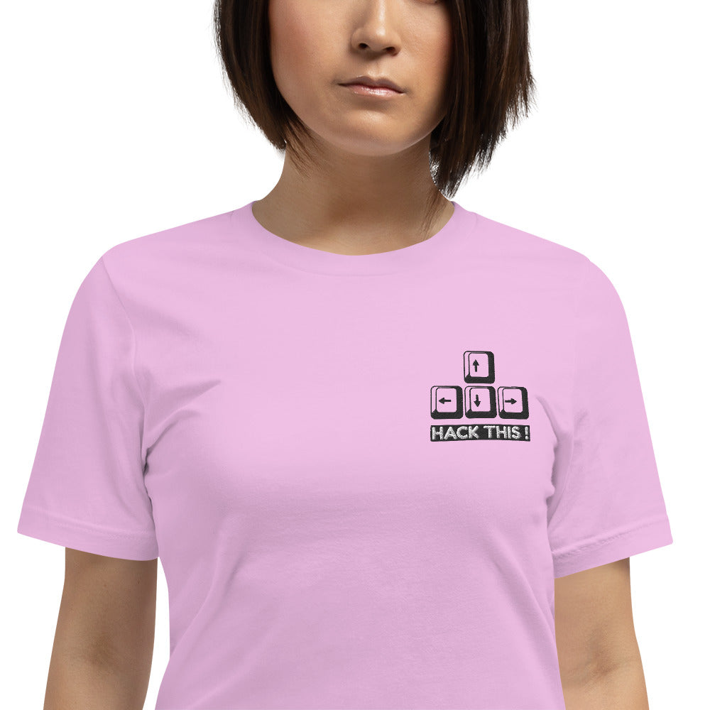 Hack this - Short-Sleeve Unisex T-Shirt (embroidery) by DarkByteGear