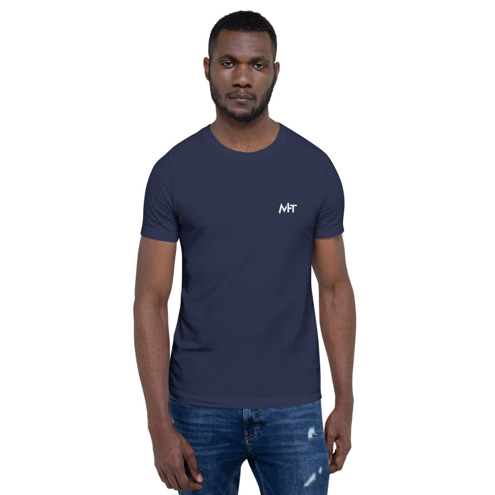 Hack this - Short-Sleeve Unisex T-Shirt (back print) by DarkByteGear