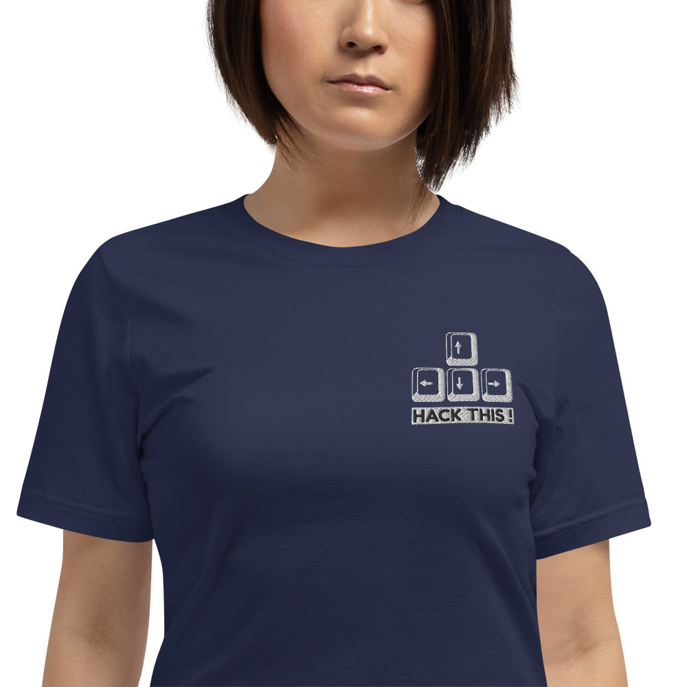 Hack this - Short-Sleeve Unisex T-Shirt (embroidery) by DarkByteGear