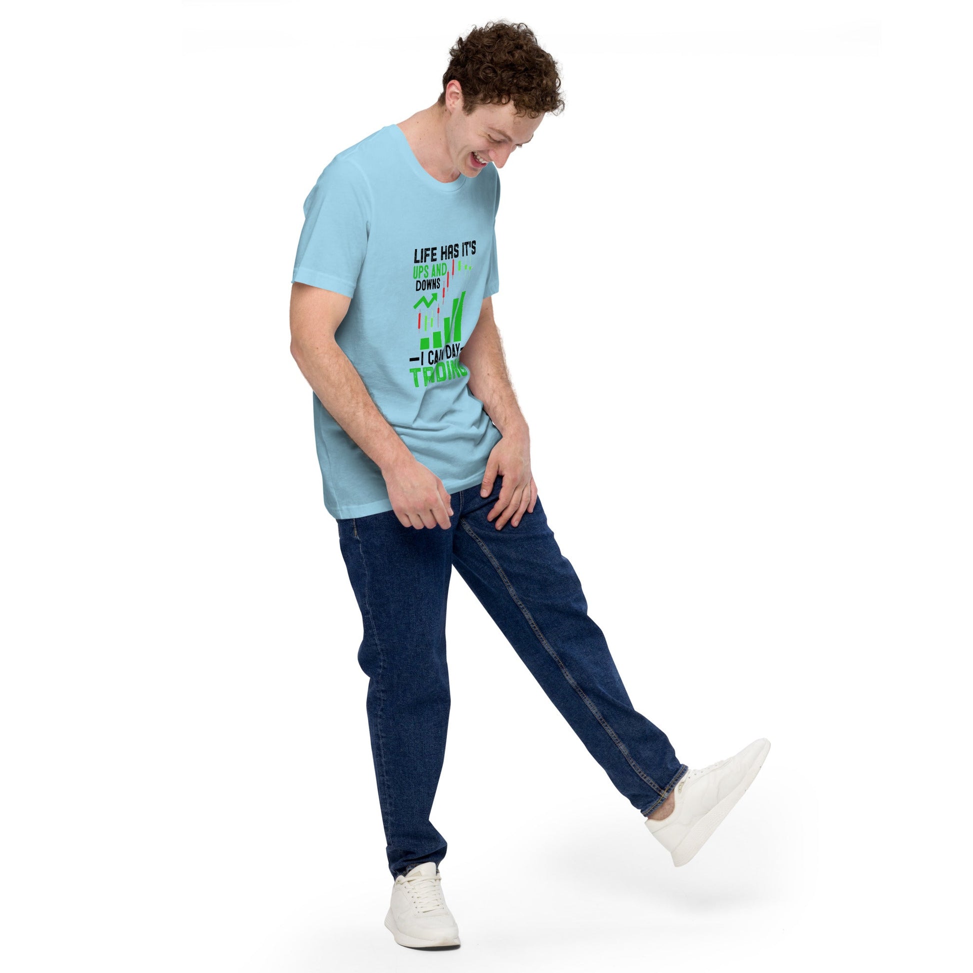 Life Has it's ups and down; I Call it Day Trading in Dark Text - Unisex t-shirt by DarkByteGear