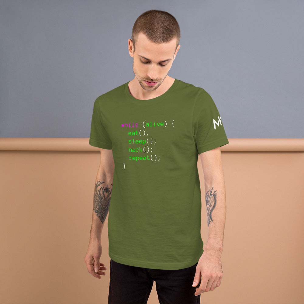 Eat sleep hack repeat - Unisex t-shirt by DarkByteGear