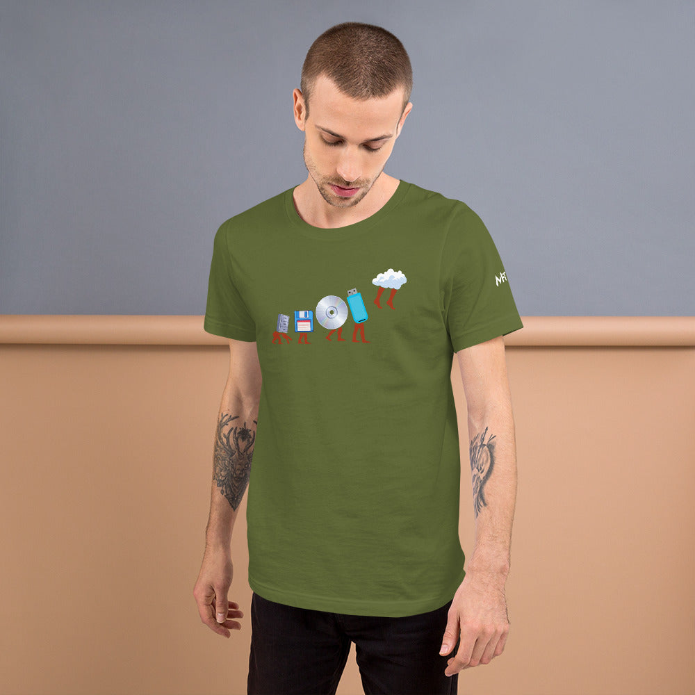 Evolution of data storage - Unisex t-shirt by DarkByteGear