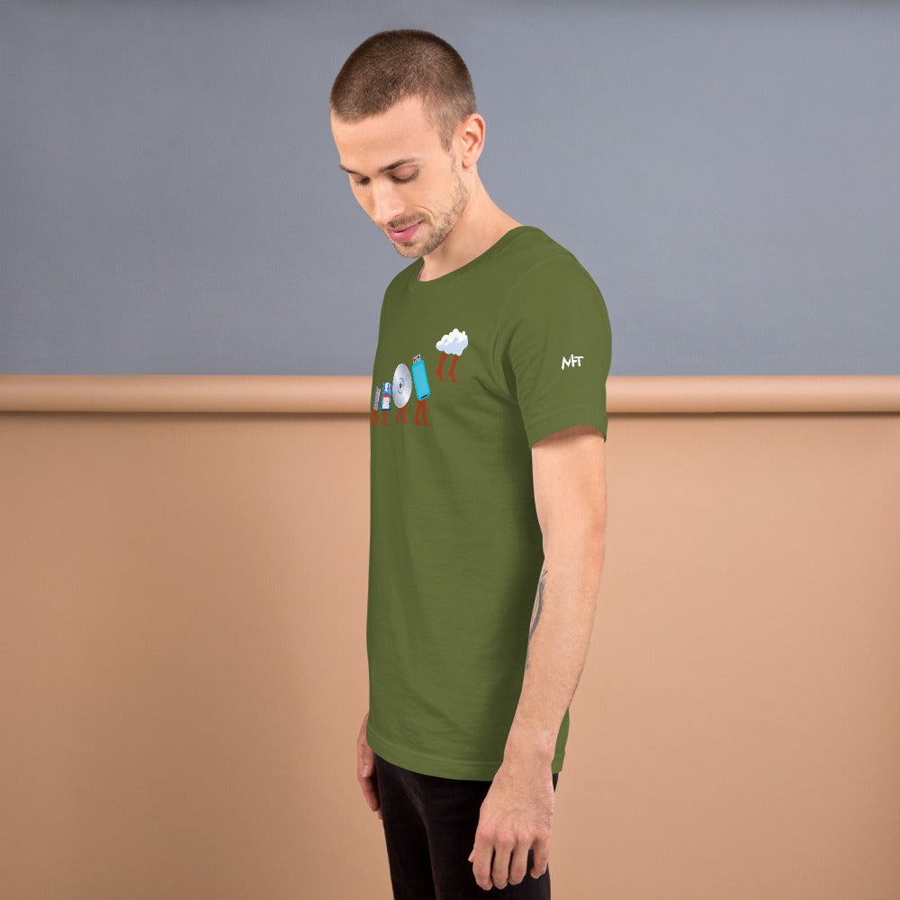 Evolution of data storage - Unisex t-shirt by DarkByteGear