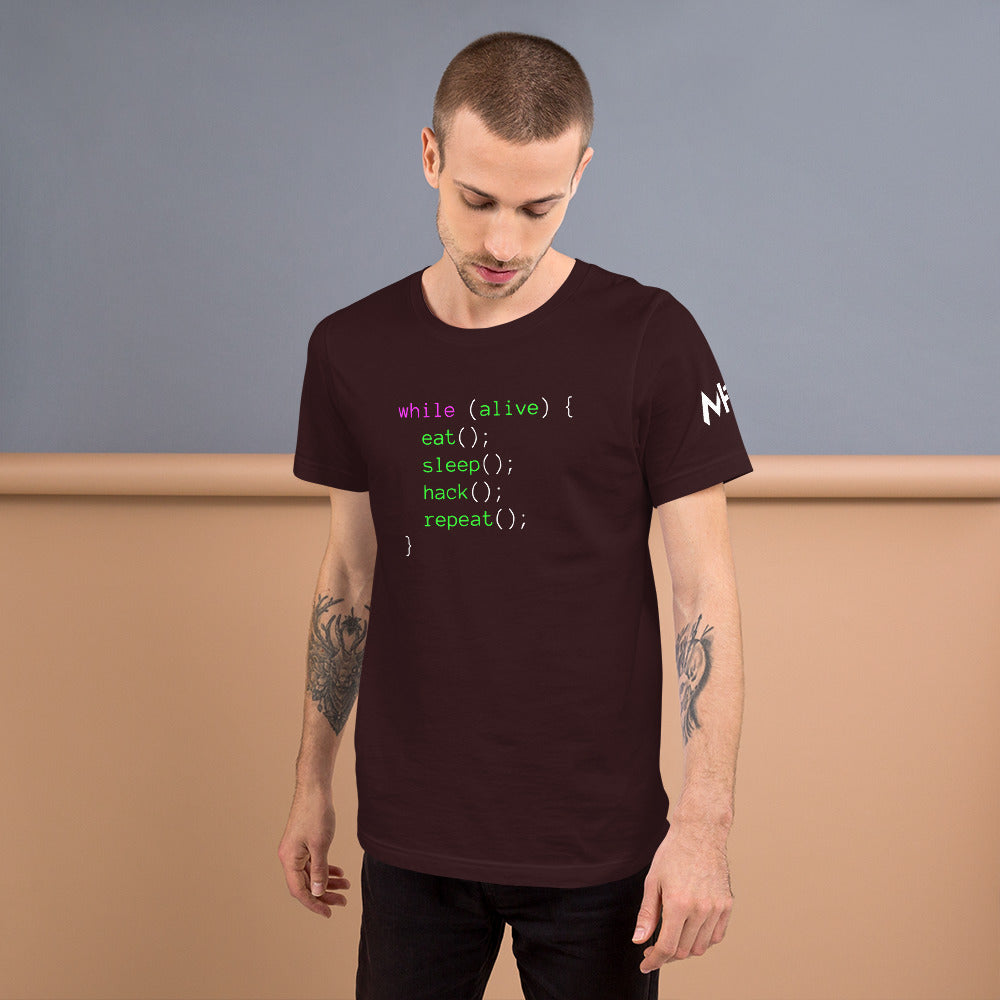 Eat sleep hack repeat - Unisex t-shirt by DarkByteGear