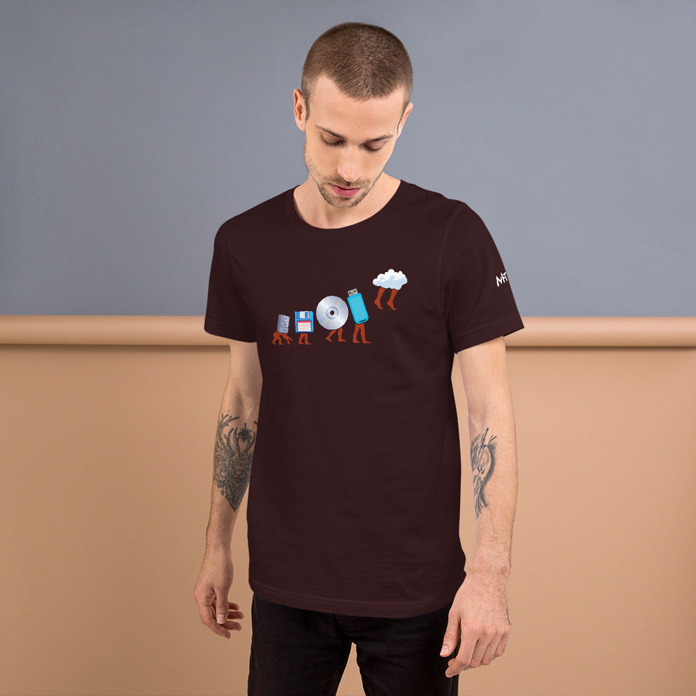 Evolution of data storage - Unisex t-shirt by DarkByteGear