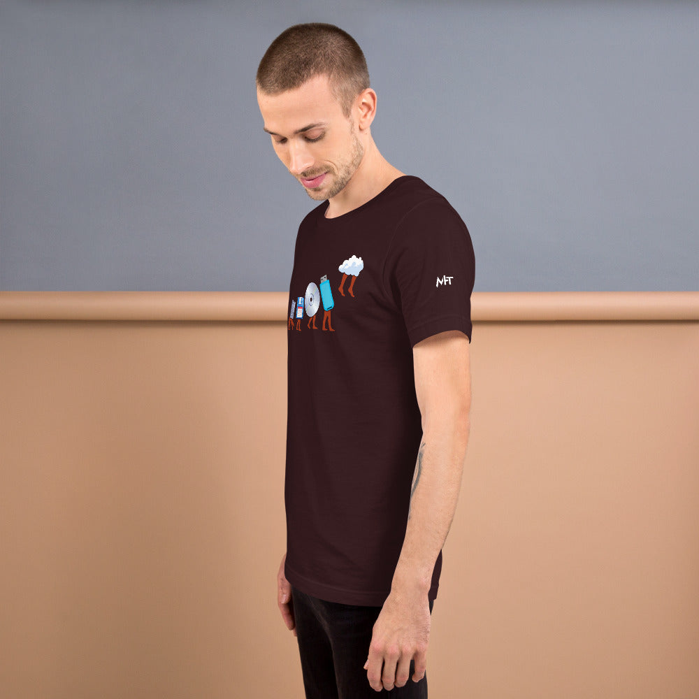Evolution of data storage - Unisex t-shirt by DarkByteGear