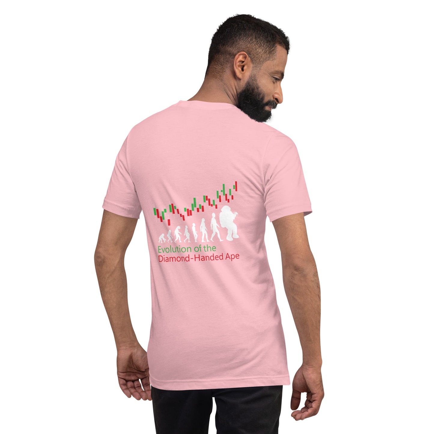 Evolution of the Diamond-handed Ape - Unisex t-shirt ( Back Print ) by DarkByteGear