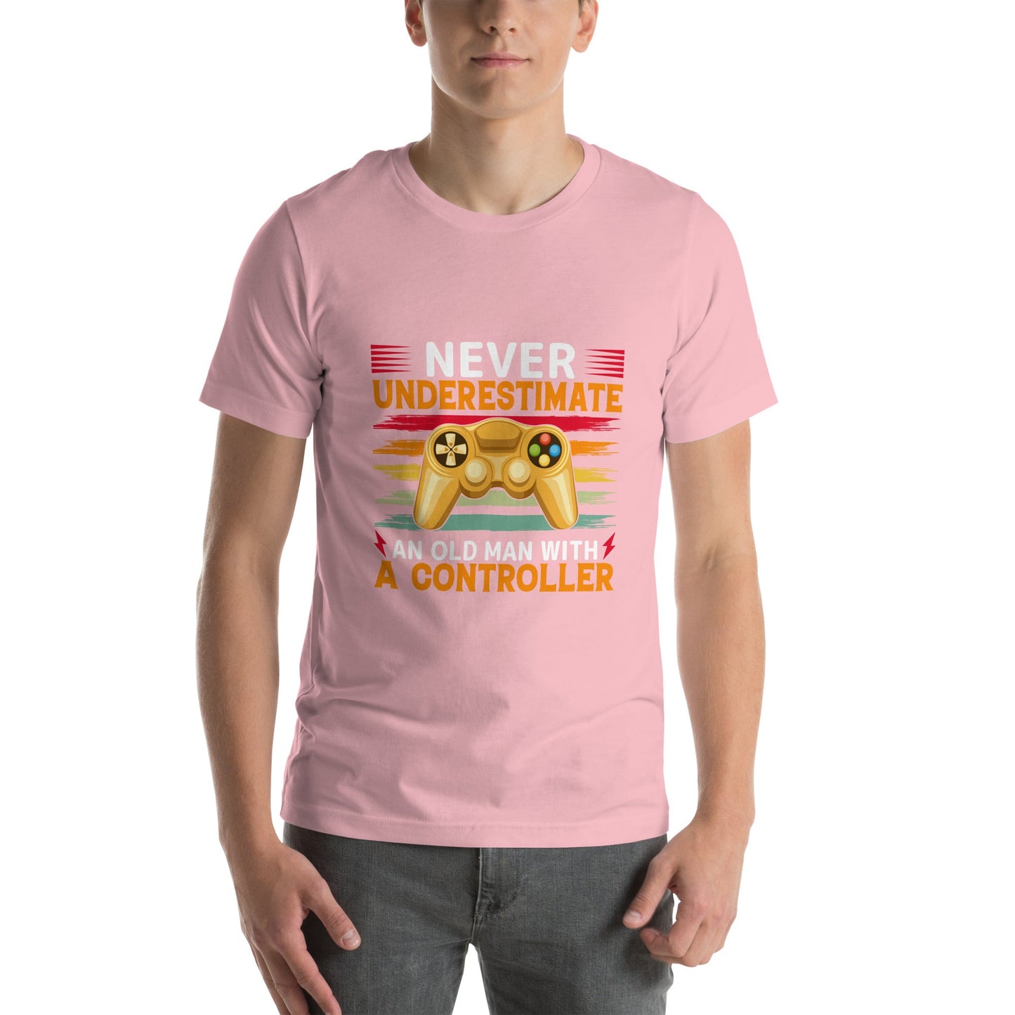 Never Underestimate an old man with a controller - Unisex t-shirt by DarkByteGear