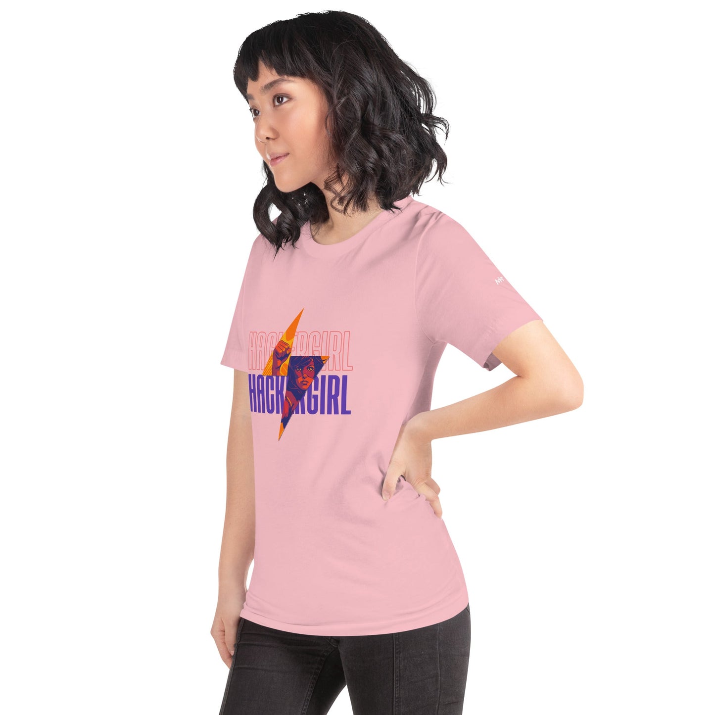 Hacker Girl V1 in Dark Color Text - Unisex t-shirt by DarkByteGear