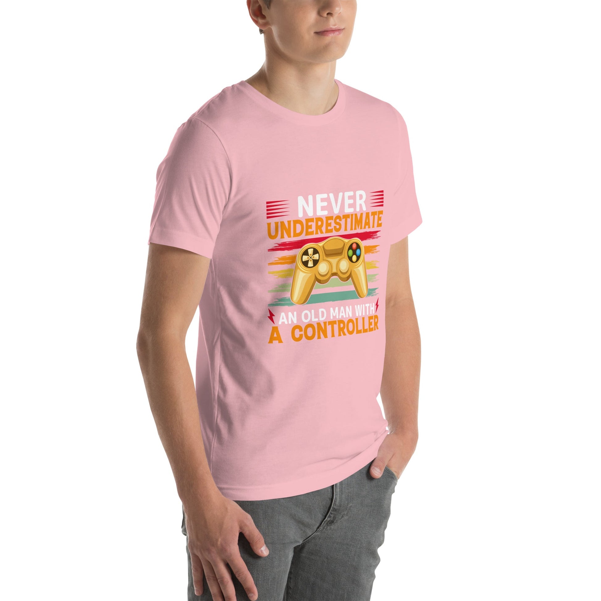 Never Underestimate an old man with a controller - Unisex t-shirt by DarkByteGear