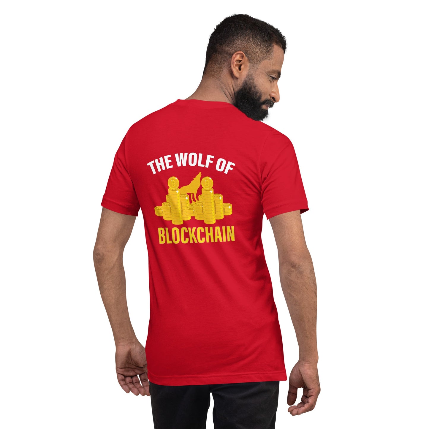 The Wolf of Blockchain - Unisex t-shirt ( Back Print ) by DarkByteGear