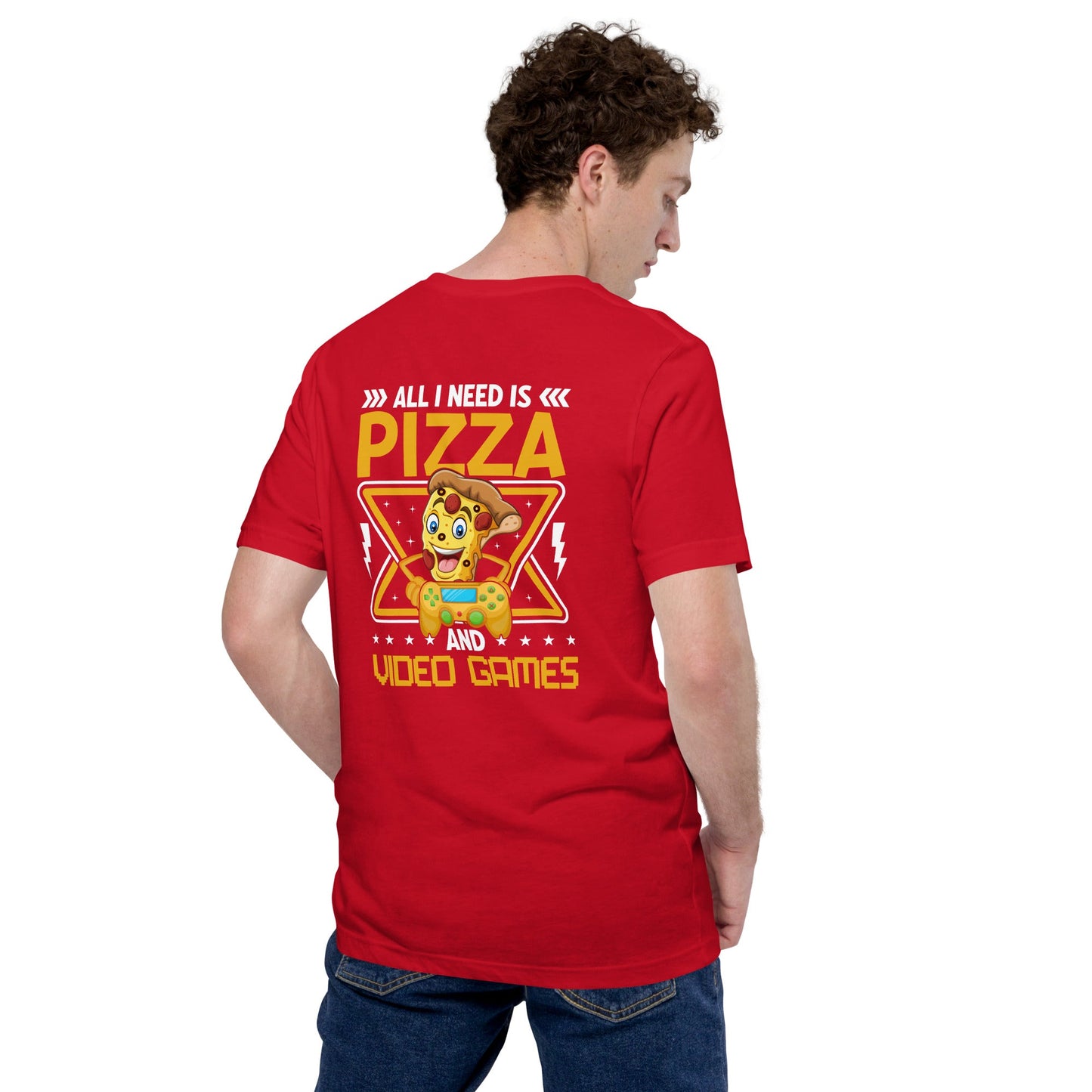 All I need is Pizza - Unisex t-shirt (back print) by DarkByteGear