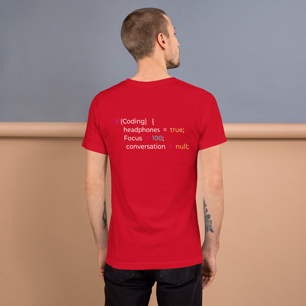 Funny Joke Programming if Coding Unisex t-shirt ( Back Print ) by DarkByteGear