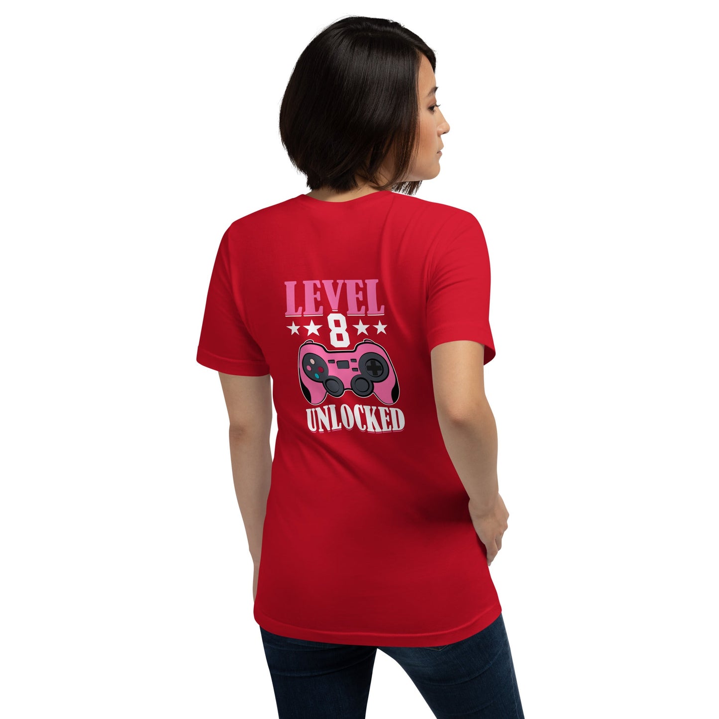 Level 8 Unlocked - Unisex t-shirt ( Back Print ) by DarkByteGear