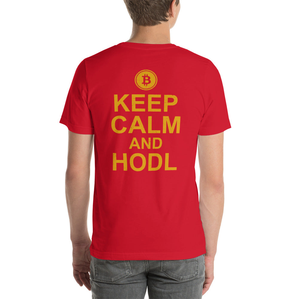 Keep Calm and HODL Unisex t-shirt by DarkByteGear