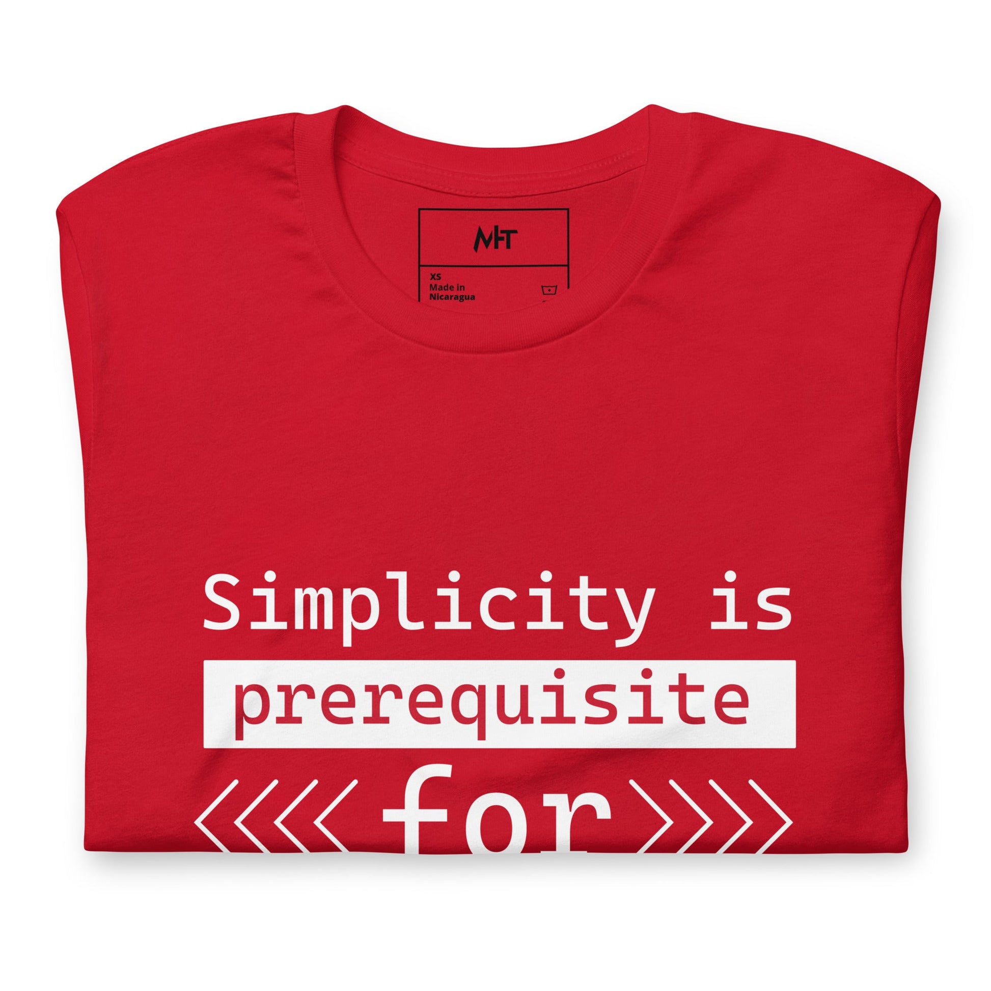 Simplicity is the prerequisite for reliability - Unisex t-shirt by DarkByteGear