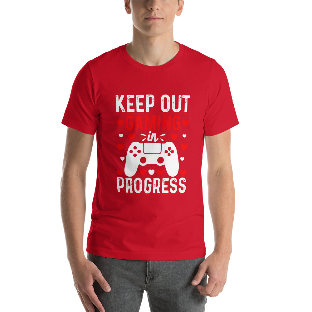 Keep out Gaming in Progress Unisex t-shirt by DarkByteGear