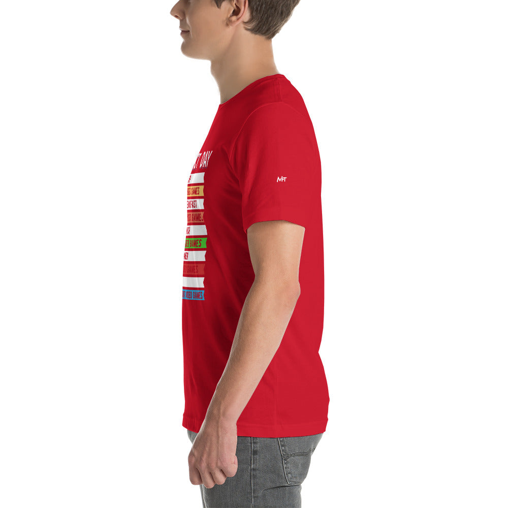 My perfect day wake up play video game Unisex t-shirt by DarkByteGear