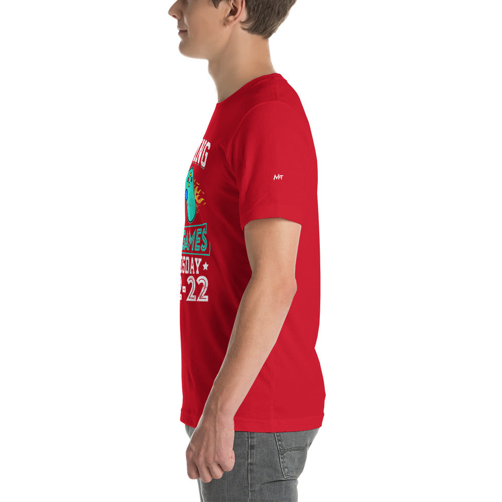 Playing Videogames on Twosday - Unisex t-shirt by DarkByteGear