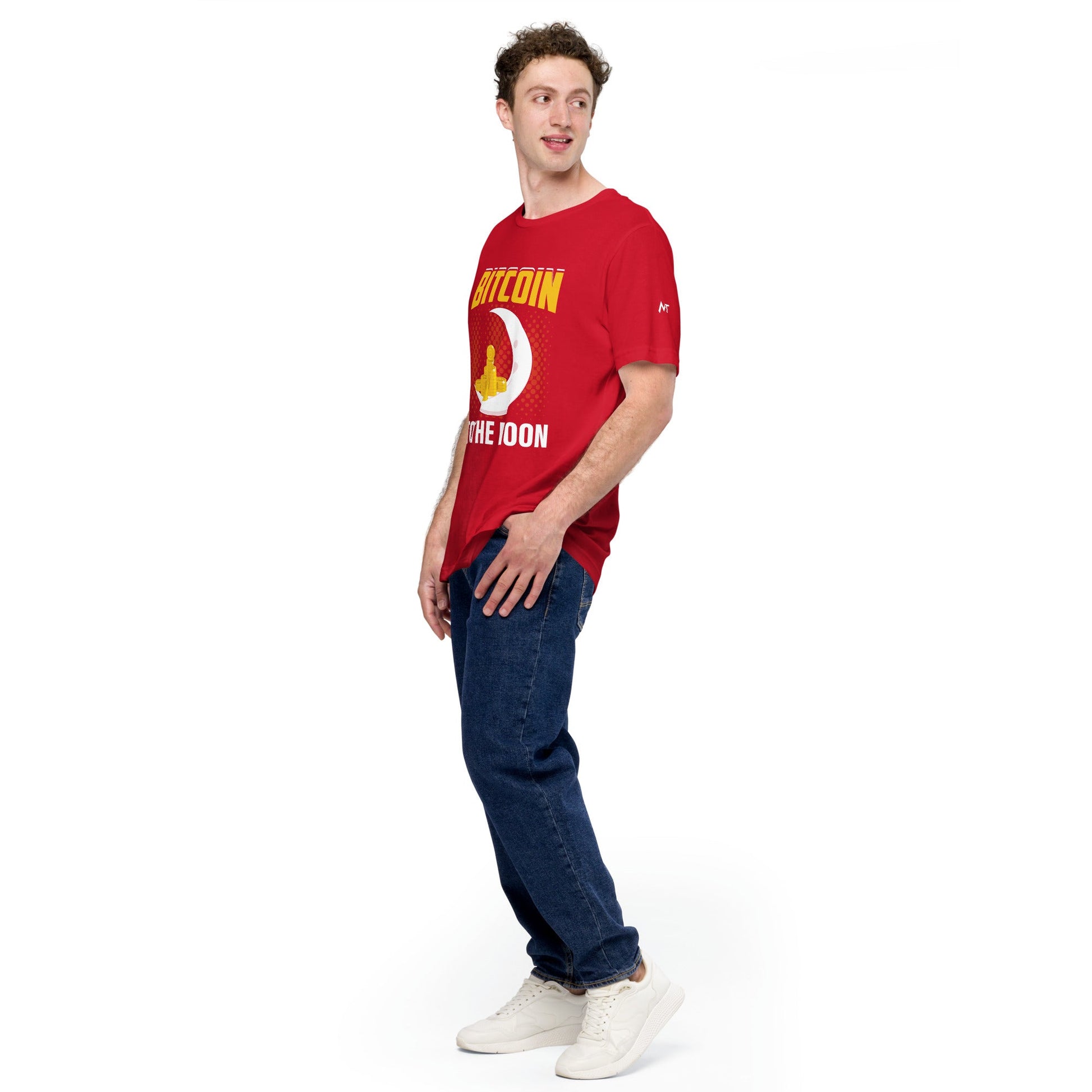 Bitcoin to the moon - Unisex t-shirt by DarkByteGear