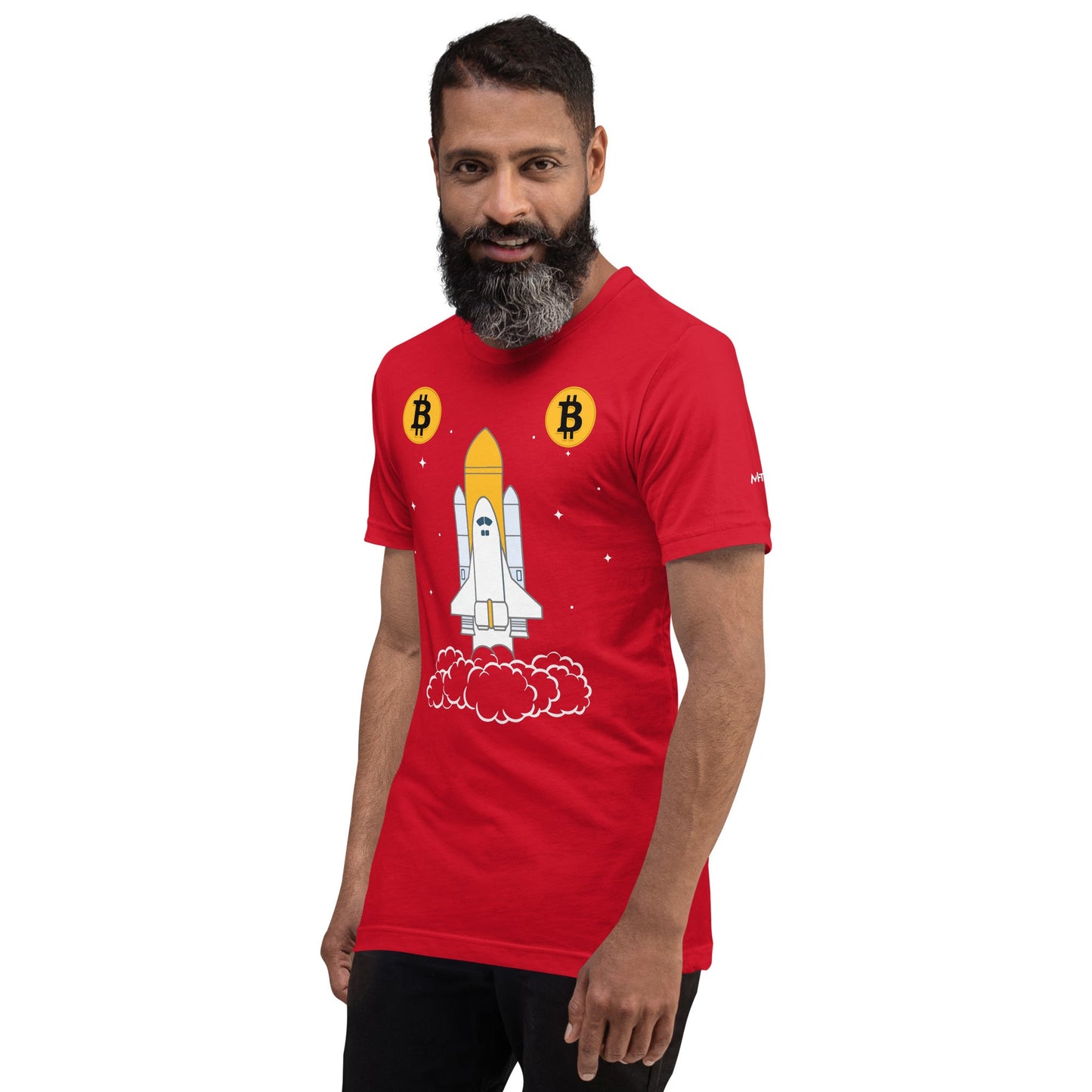 Bitcoin Spaceship Unisex t-shirt by DarkByteGear