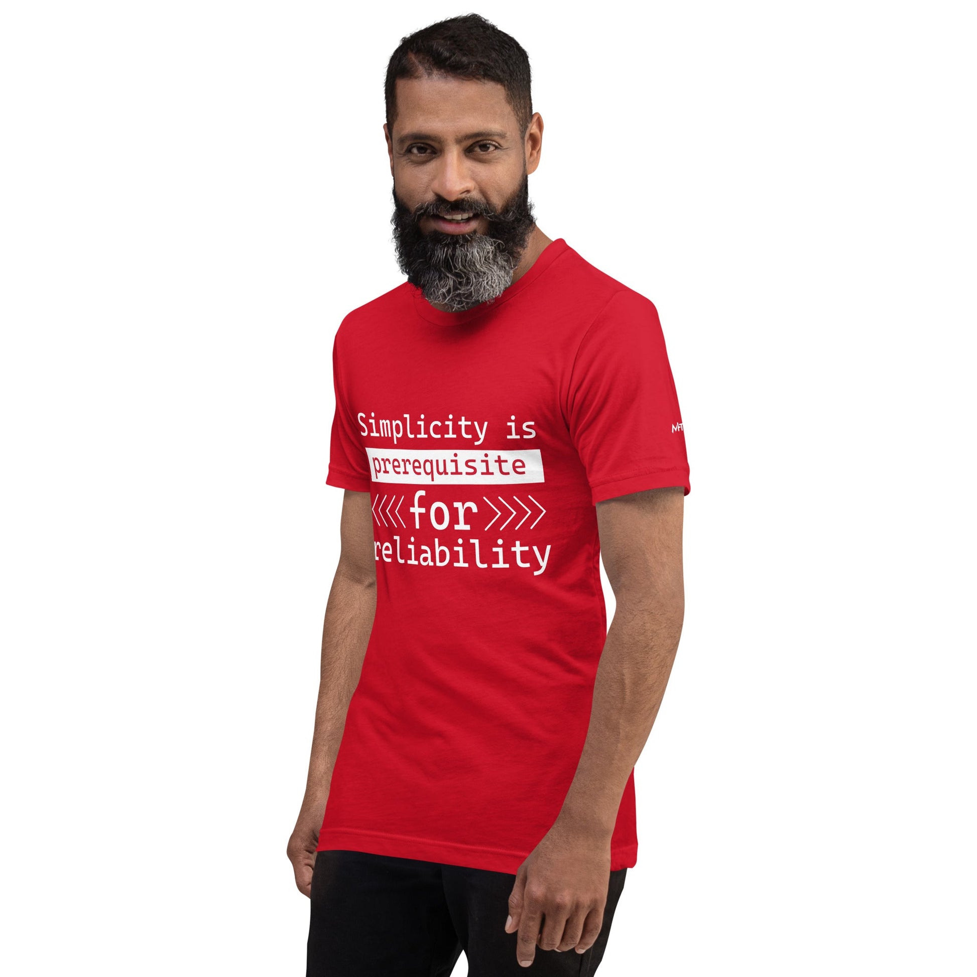 Simplicity is the prerequisite for reliability - Unisex t-shirt by DarkByteGear