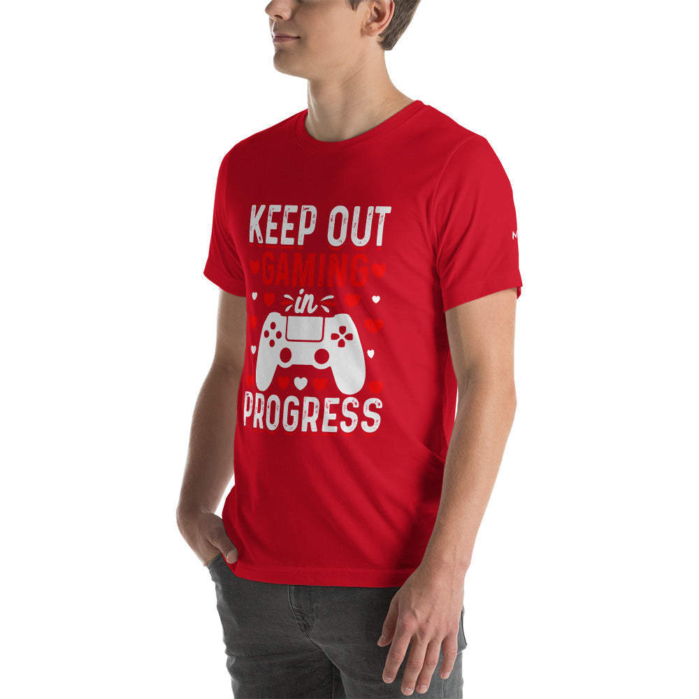 Keep out Gaming in Progress Unisex t-shirt by DarkByteGear